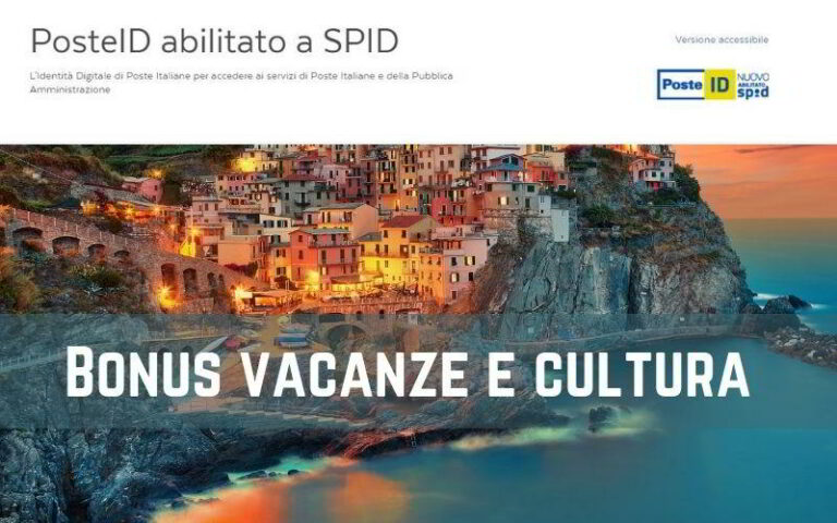 Bonus vacanze e cultura Spid Poste Italiane